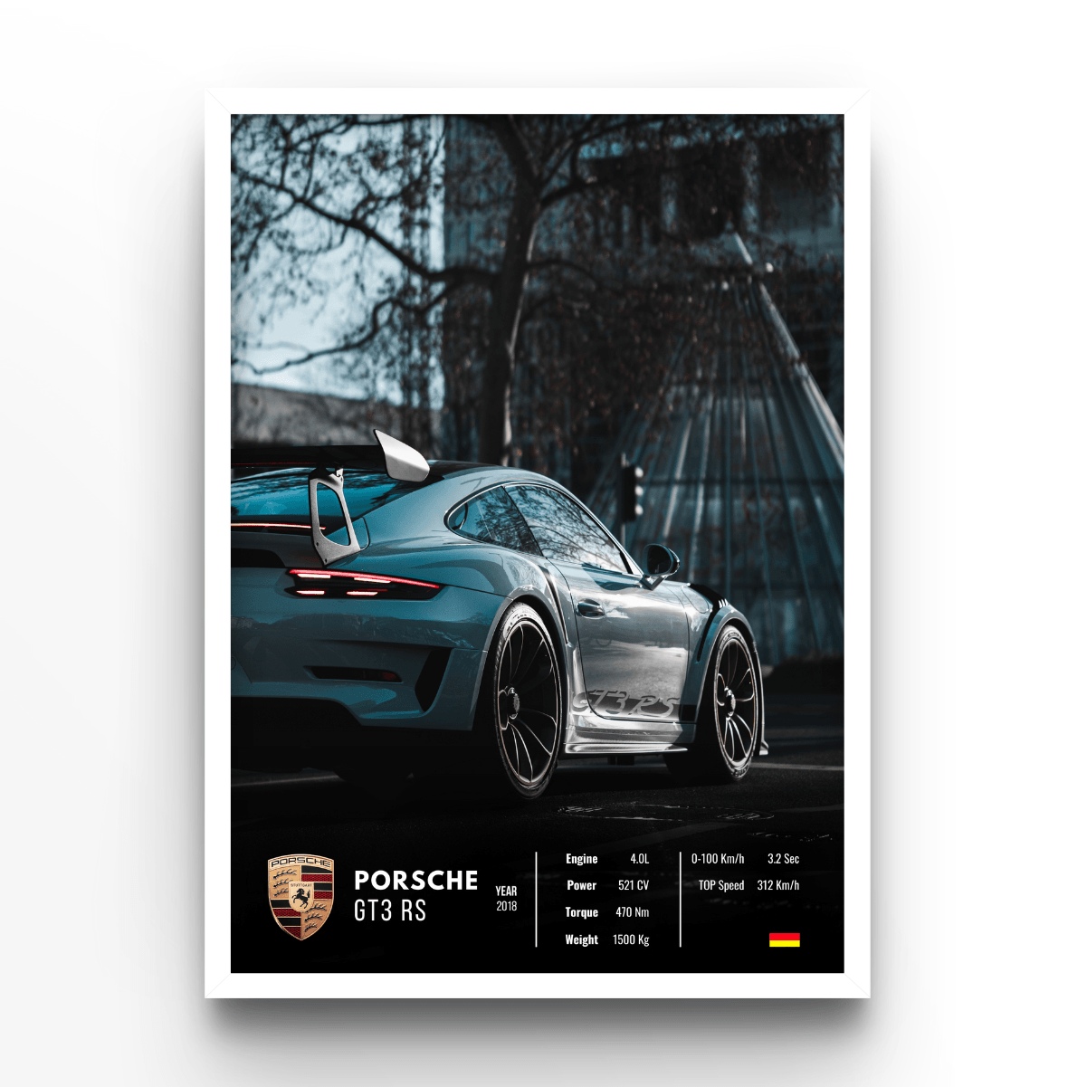 Porsche GT3 RS Collector - A4, A3, A2 Posters Base - Poster Print Shop / Art Prints / PostersBase