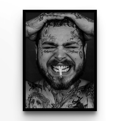 Post Malone B&W - A4, A3, A2 Posters Base - Poster Print Shop / Art Prints / PostersBase