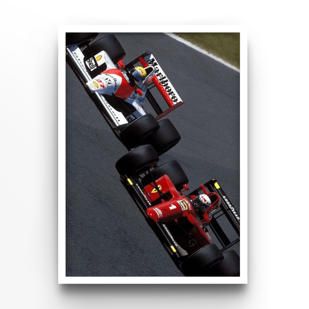 Prost VS Senna - A4, A3, A2 Posters Base - Poster Print Shop / Art Prints / PostersBase
