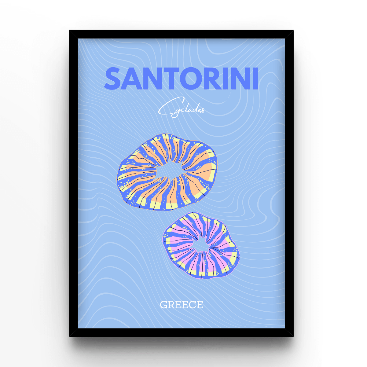 Santorini - A4, A3, A2 Posters Base - Poster Print Shop / Art Prints / PostersBase