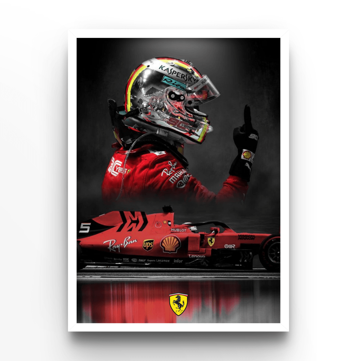 Sebastian Vettel 2 - A4, A3, A2 Posters Base - Poster Print Shop / Art Prints / PostersBase