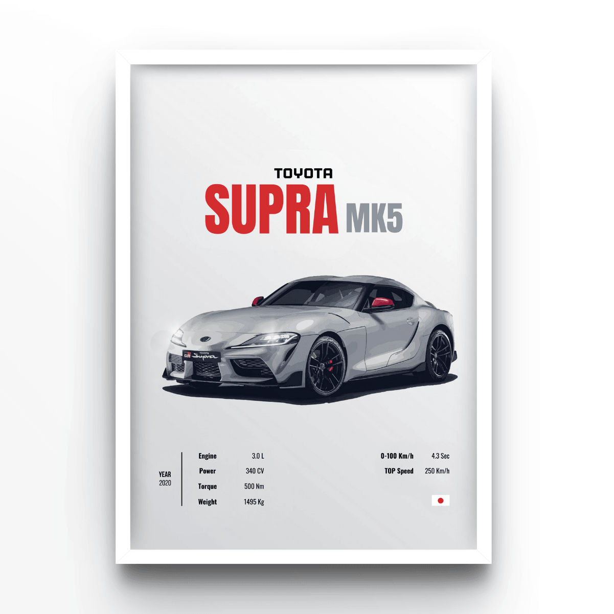 Toyota Supra MK5 Collector - A4, A3, A2 Posters Base - Poster Print Shop / Art Prints / PostersBase