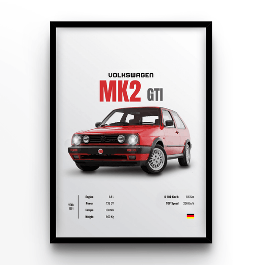 Volkswagen MK2 GTI - A4, A3, A2 Posters Base - Poster Print Shop / Art Prints / PostersBase