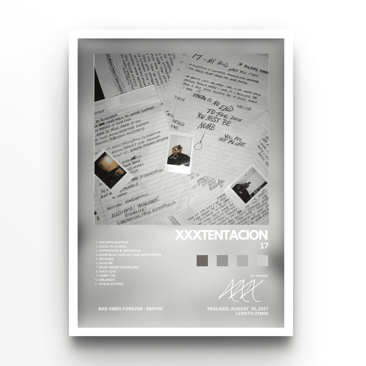 XXXTentacion 17 - A4, A3, A2 Posters Base - Poster Print Shop / Art Prints / PostersBase